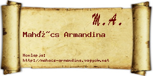 Mahács Armandina névjegykártya